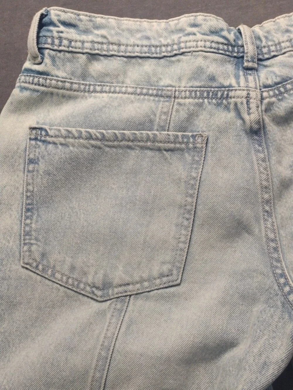 Divided Light Blue Wms Size 6/30 Flare  13" Bell Bottom Front Flap Pockets - Picture 16 of 16